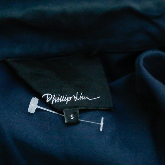 Phillip Lim Navy Blue Asymmetrical Pocket Double Zipper Nylon Jacket S - Picture 8 of 9